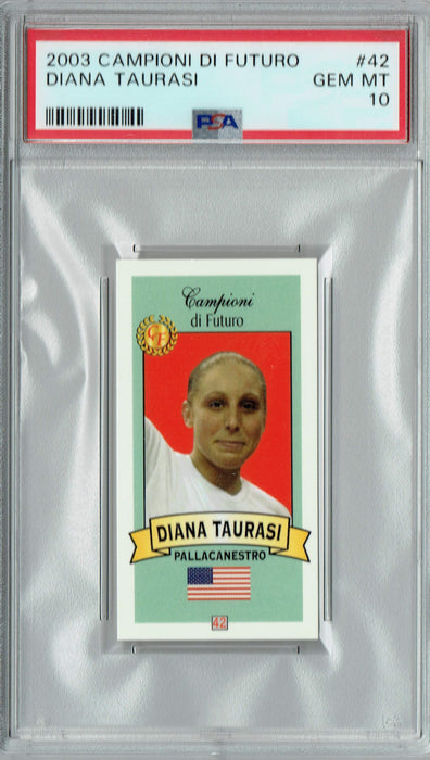 PSA 10 GEM-MT Diana Taurasi 2003 Campioni Di Futuro #42 Rookie Card Red Back