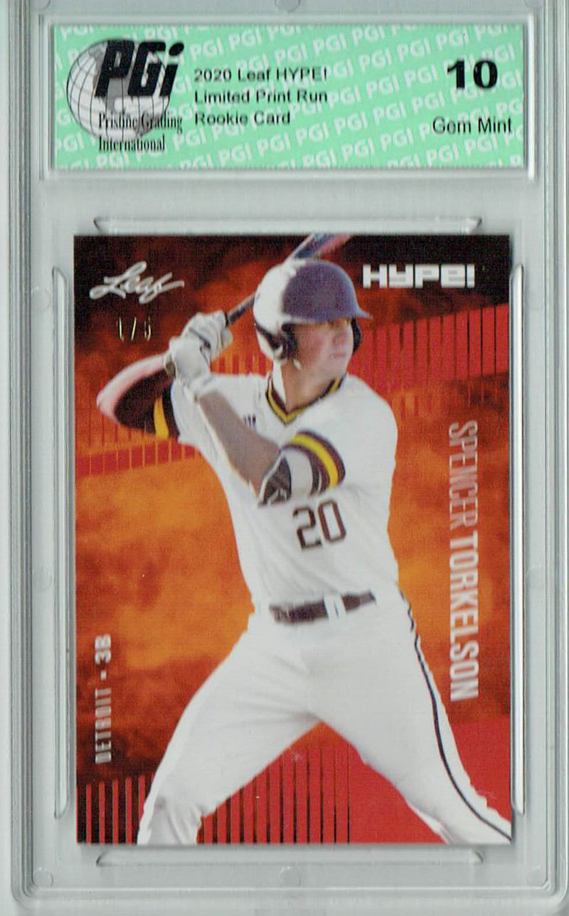 Spencer Torkelson 2020 Leaf HYPE! #41 Red, The 1 of 5 Rookie Card PGI 10