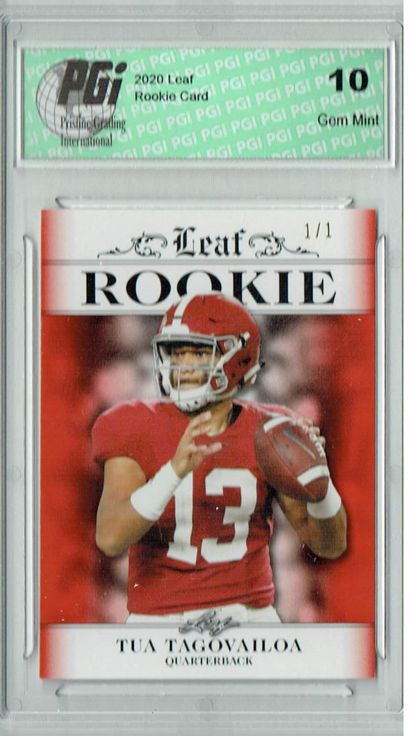 Tua Tagovailoa Rookie Card Miami PGI 10 Gem Mint Football Trading Card 2020 Leaf Exclusive #5 Masterpiece 1 of 1