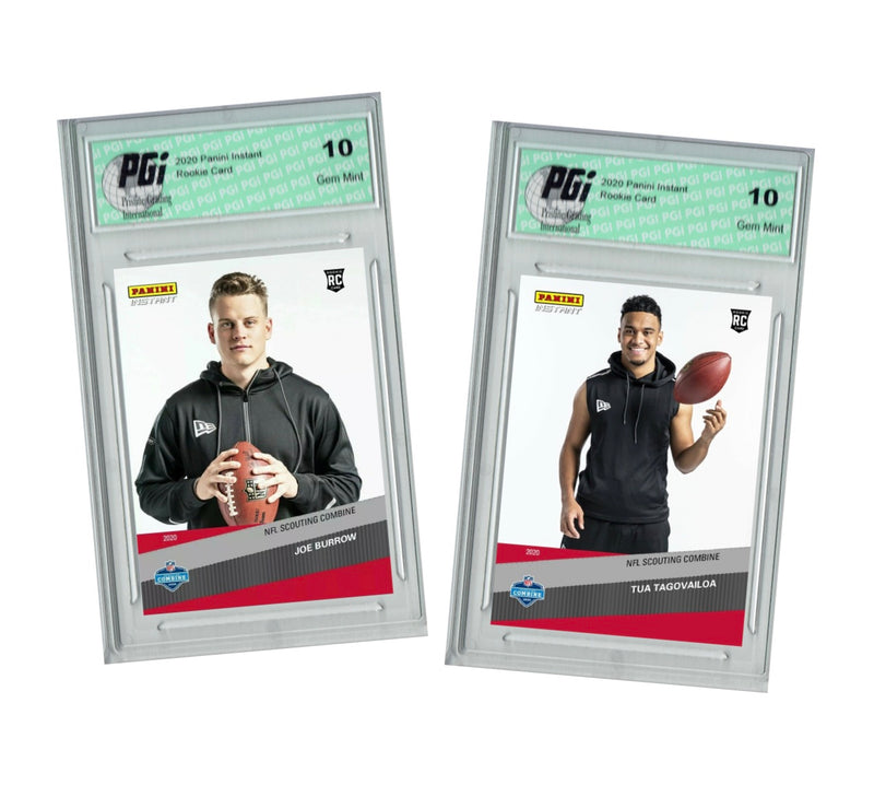 Joe Burrow Tua Tagovailoa 2020 Panini Instant #1 #2 1st Rookie Card Lot PGI 10