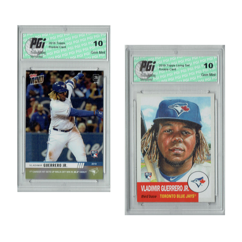 Vlad Guerrero Jr 2019 Topps Living Set #179, Topps Now #137 Rookie Cards PGI 10