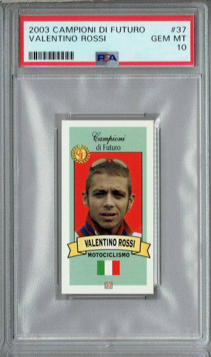 PSA 10 GEM-MT Valentino Rossi 2003 Campioni Di Futuro #37 Trading Card Red Back