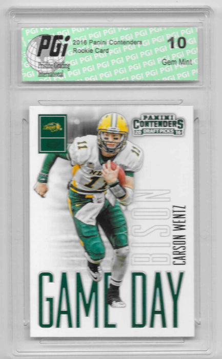 Carson Wentz 2016 Contenders #27 Game Day Rookie Card PGI 10