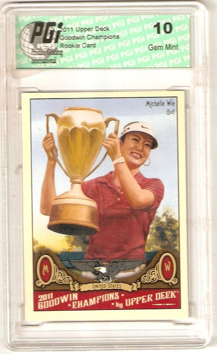 Michelle Wie 2011 Upper Deck Goodwin Champions Golf Rookie Card PGI 10