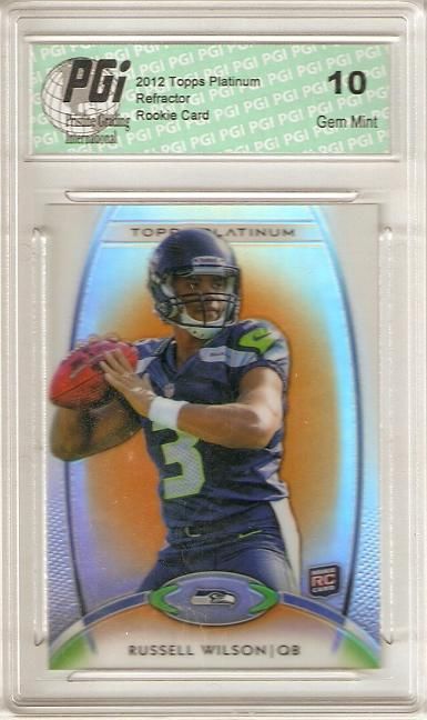 Russell Wilson 2012 Topps Platinum #138 Orange Refractor Rookie Card PGI 10