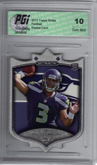 Russell Wilson 2012 Topps Strata Die Cut SP Rookie Card PGI 10