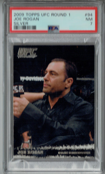 PSA 7 NM Joe Rogan 2009 Topps UFC Round 1 #94 Rookie Card Silver SP 288 Made!