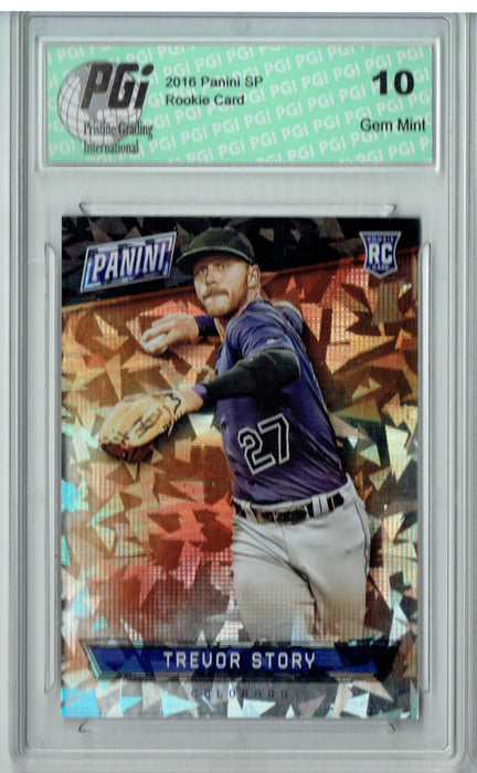 Trevor Story 2016 Panini Cracked Ice #66 Only 25 Made Rookie Card PGI 10