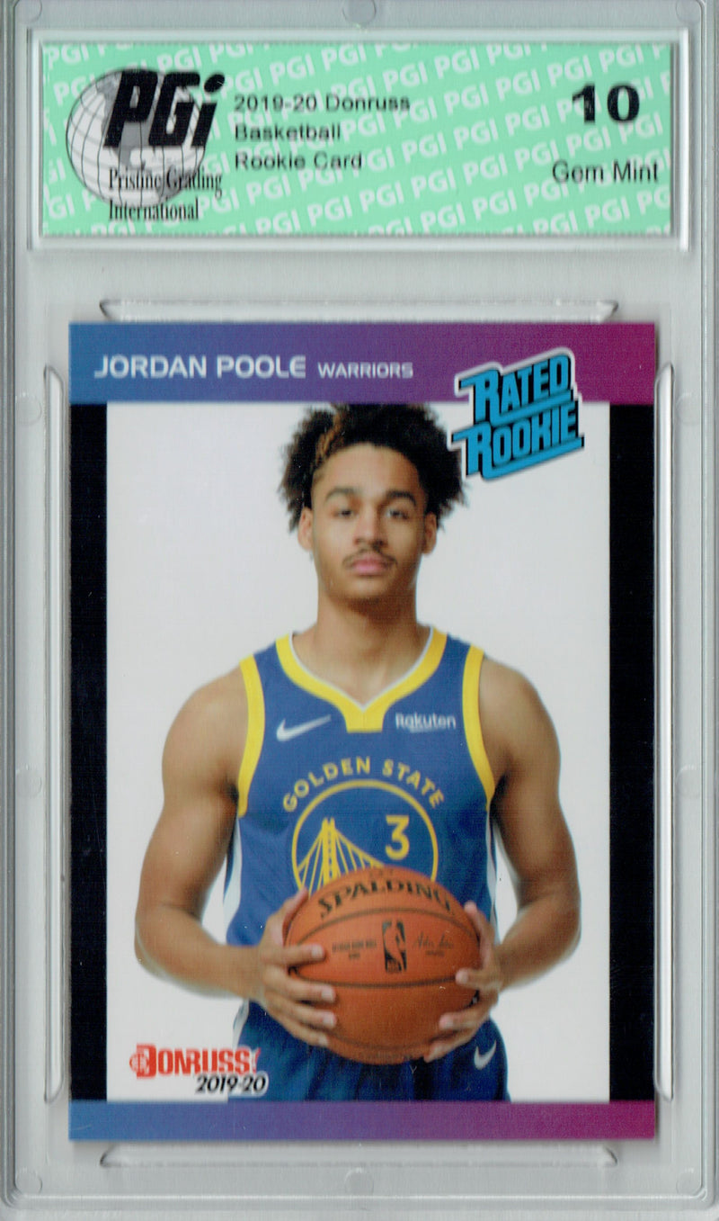 Jordan Poole 2019 Donruss #23 Retro Rated Rookie 1/3431 Rookie Card PGI 10