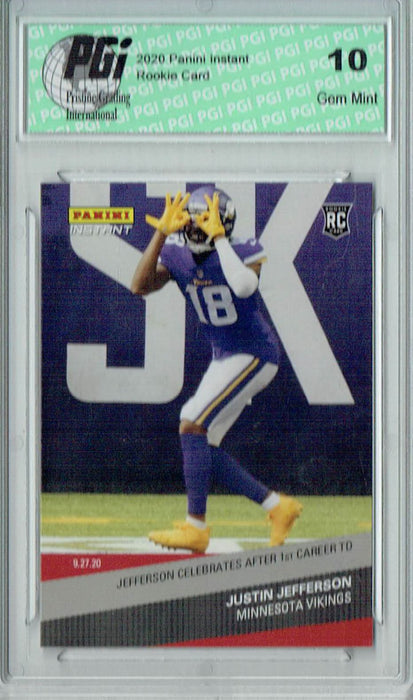 Justin Jefferson 2020 Panini Instant #40 1 of 225 Made Rookie Card PGI 10