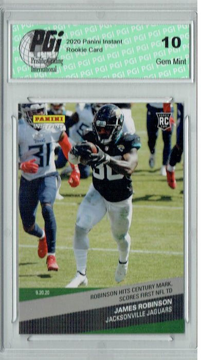 James Robinson 2020 Panini Instant #27 Green SP, Only 5 Made Rookie Card PGI 10