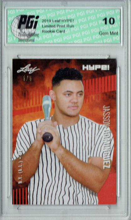 Jasson Dominguez 2019 Leaf HYPE! #26 Red SP Limited to 5 Made Rookie Card PGI 10