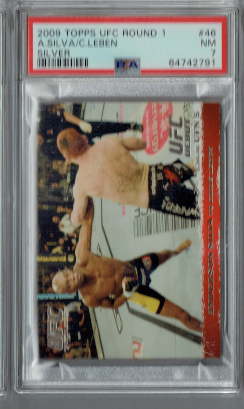 Anderson Silva PSA 7 2009 Topps UFC Round 1 #46 Rookie Card Silver 288 Made