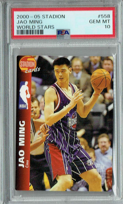 PSA 10 GEM-MT Yao Ming 2000-05 Stadion #558 Rookie Card World Stars