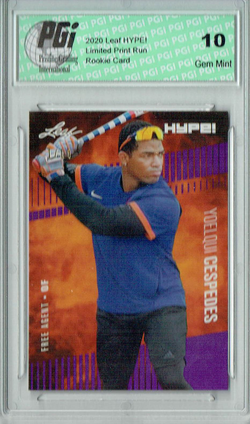 Yoelqui Cespedes 2020 Leaf HYPE! #42A Purple, The 1 of 10 Rookie Card PGI 10