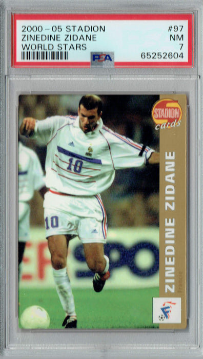 PSA 7 Zinedine Zidane 2000-05 Stadion #97 Rookie Card World Stars