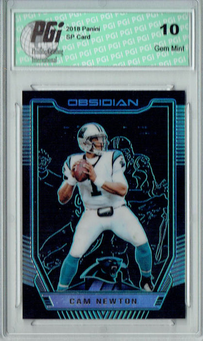 Cam Newton 2018 Obsidian #23 Super Short Print #3/25 Card PGI 10