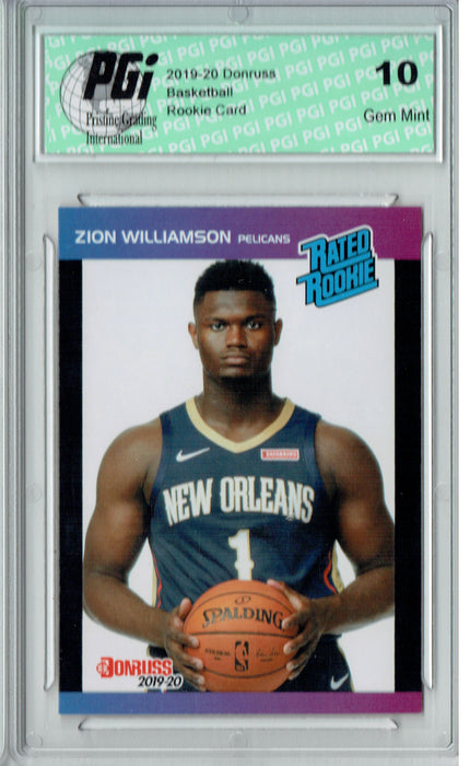 Zion Williamson 2019 Donruss #1 Retro Rated Rookie 1/3431 Rookie Card PGI 10