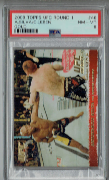 PSA 8 NM-MT Anderson Silva 2009 Topps UFC Round 1 #46 Rookie Card Thick Gold SP